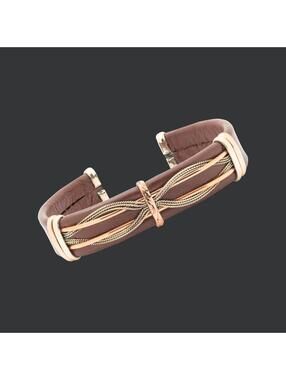 Men's Unique Leather Bracelet, Brown Leather